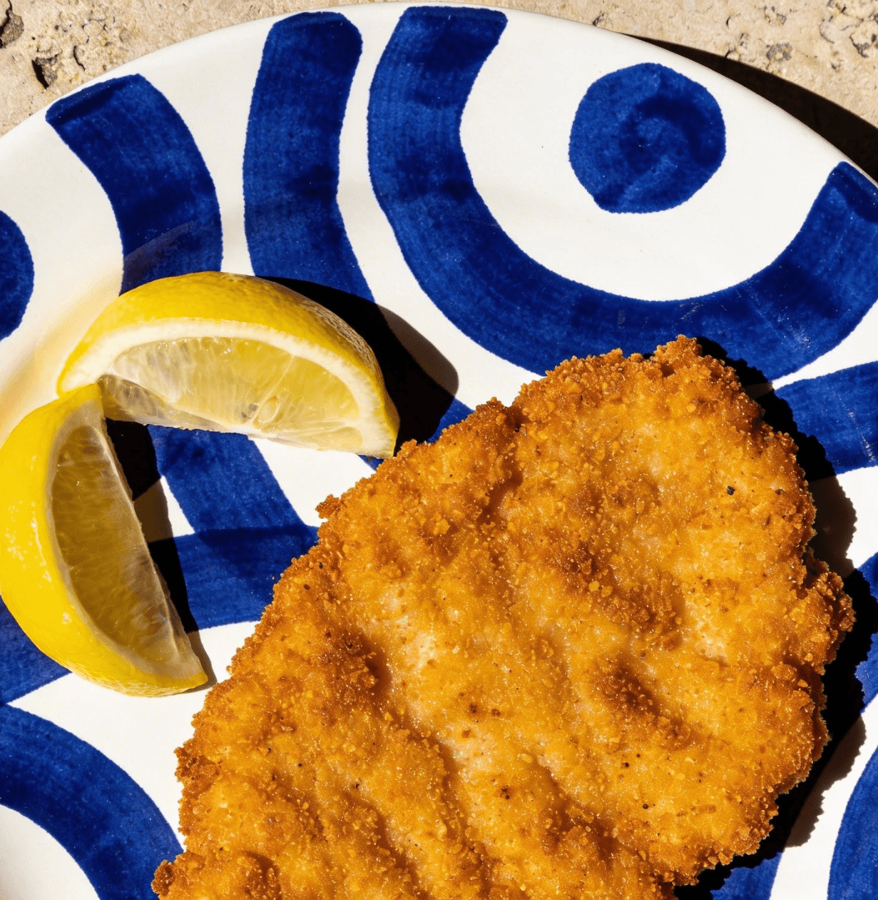 escalope panee citron assiette italienne soleil