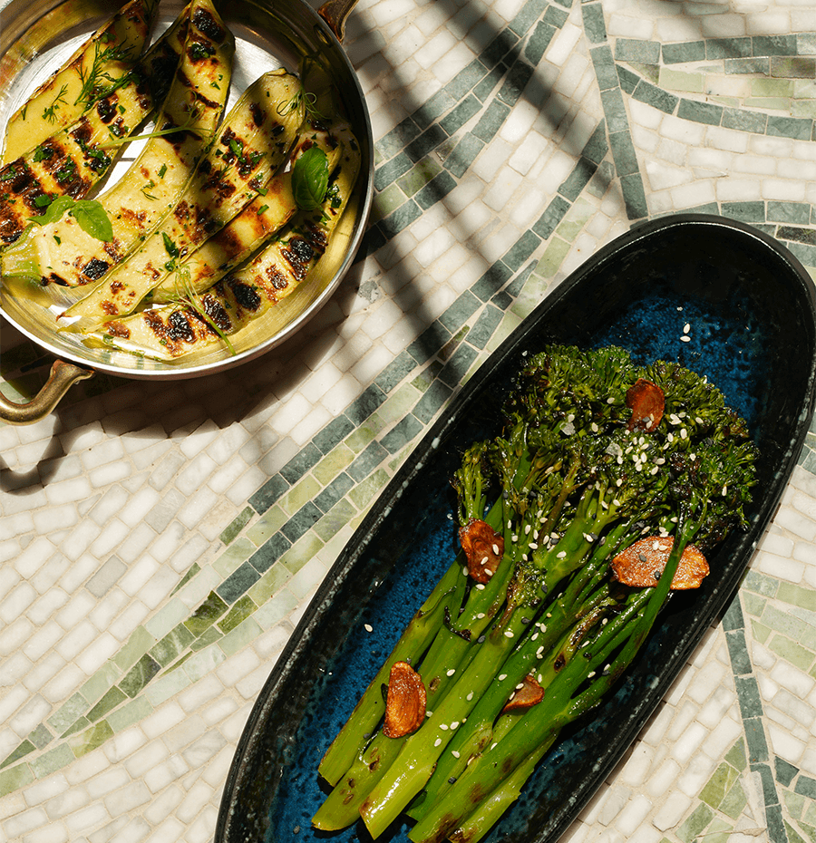 broccolini bimi courgettes trombetta restaurant rogina
