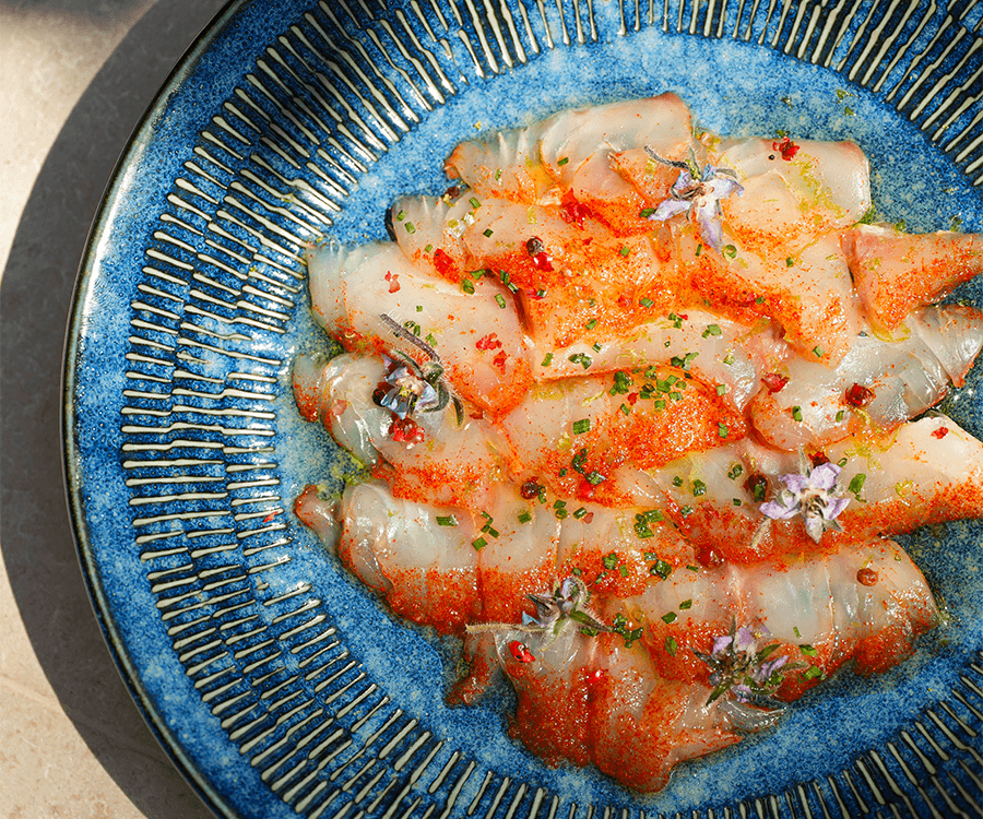 carpaccio daurade sauce rogina